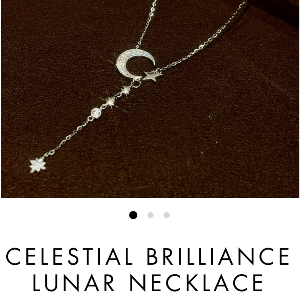 Vivori celestial brilliance lunar necklace. Silver
